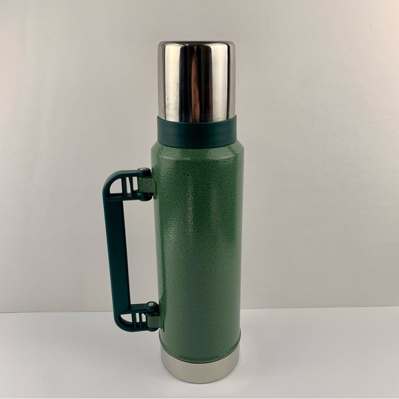 New STANLEY Green Stainless Steel XL 1.40Qt Classic Thermos Foldable Handle - Picture 6 of 15